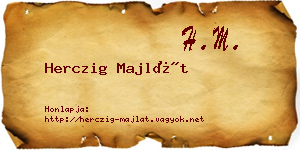 Herczig Majlát névjegykártya
